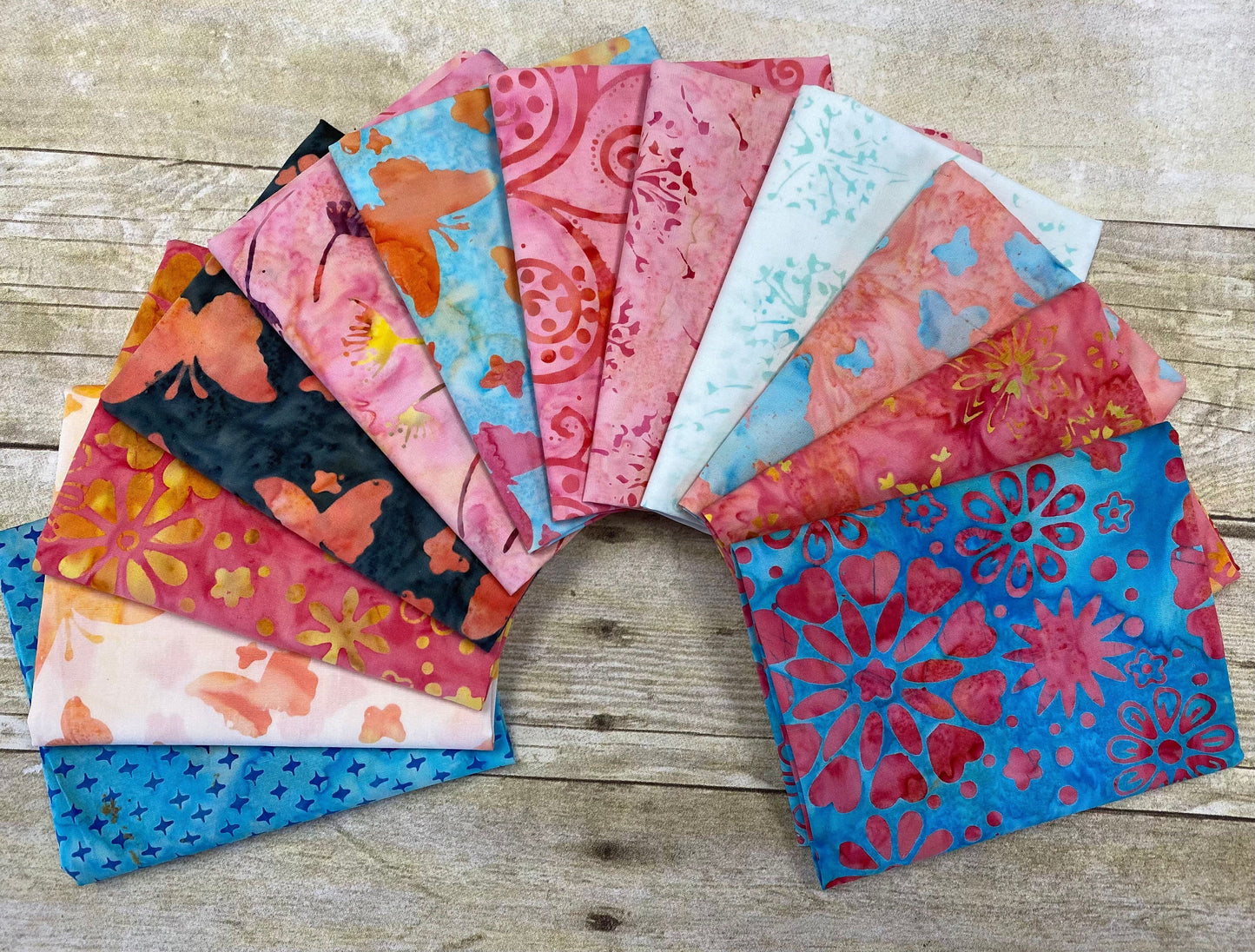 Fairy Dance Batik by Jacqueline de Jonge Aqua Batik 3035Q-X Cotton Woven Fabric