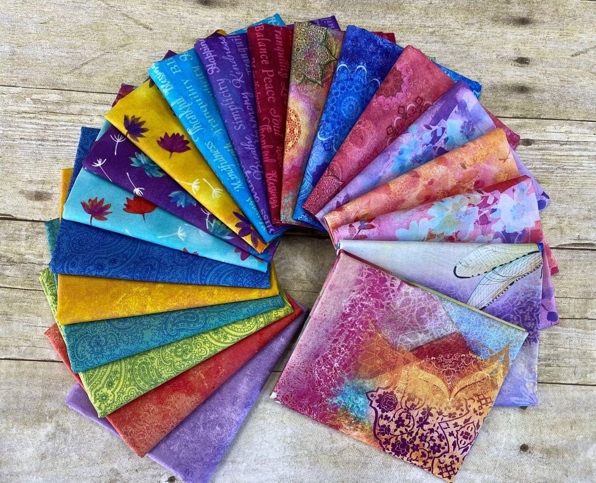Good Vibes by Sue Zipkin Tonal Purple Y3123-27 Digitally Printed Cotton Woven Fabric