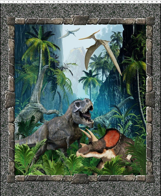 Jurassic 36" Panel 1jur-1 Cotton Woven Panel