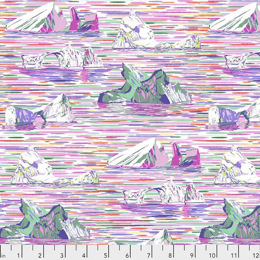 Migration by Lorraine Turner Icebergs Lavender PWLT018.LAVENDER Cotton Woven Fabric