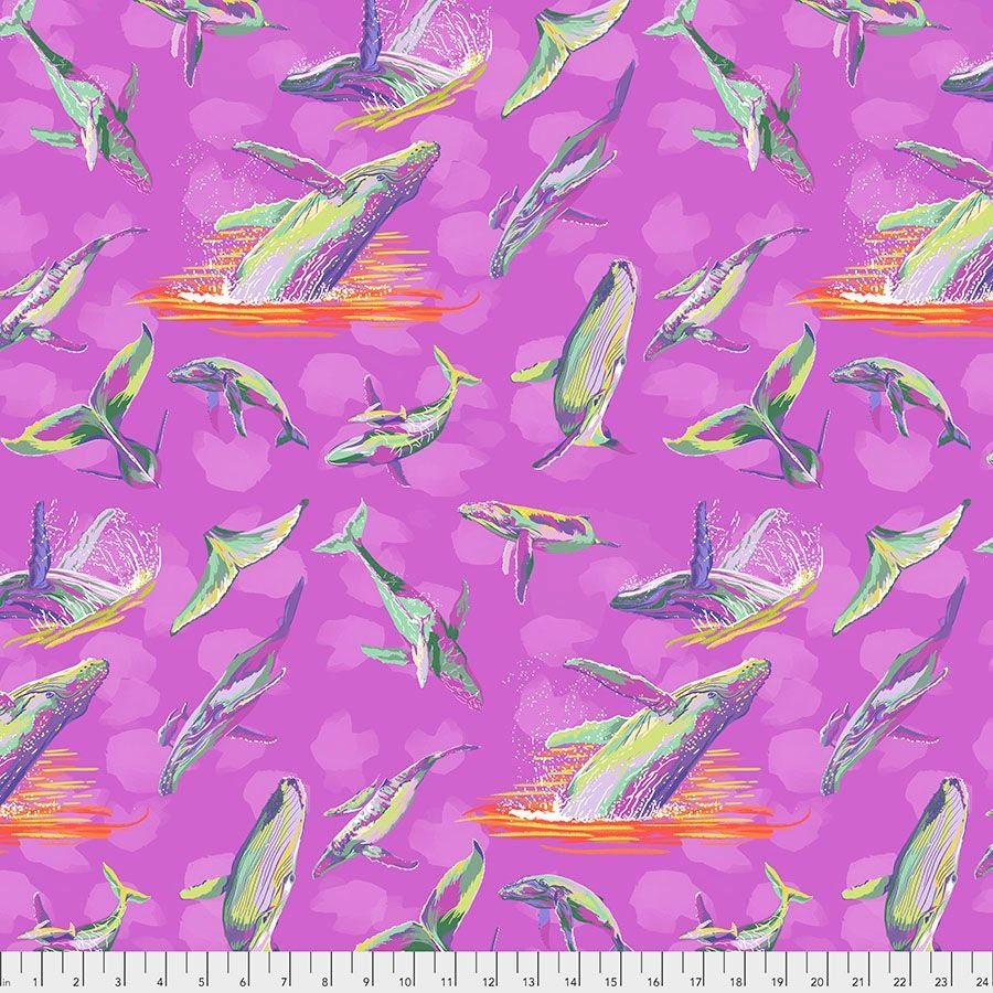Migration by Lorraine Turner The Humpback's Ballet Magenta PWLT013.MAGENTA Cotton Woven Fabric