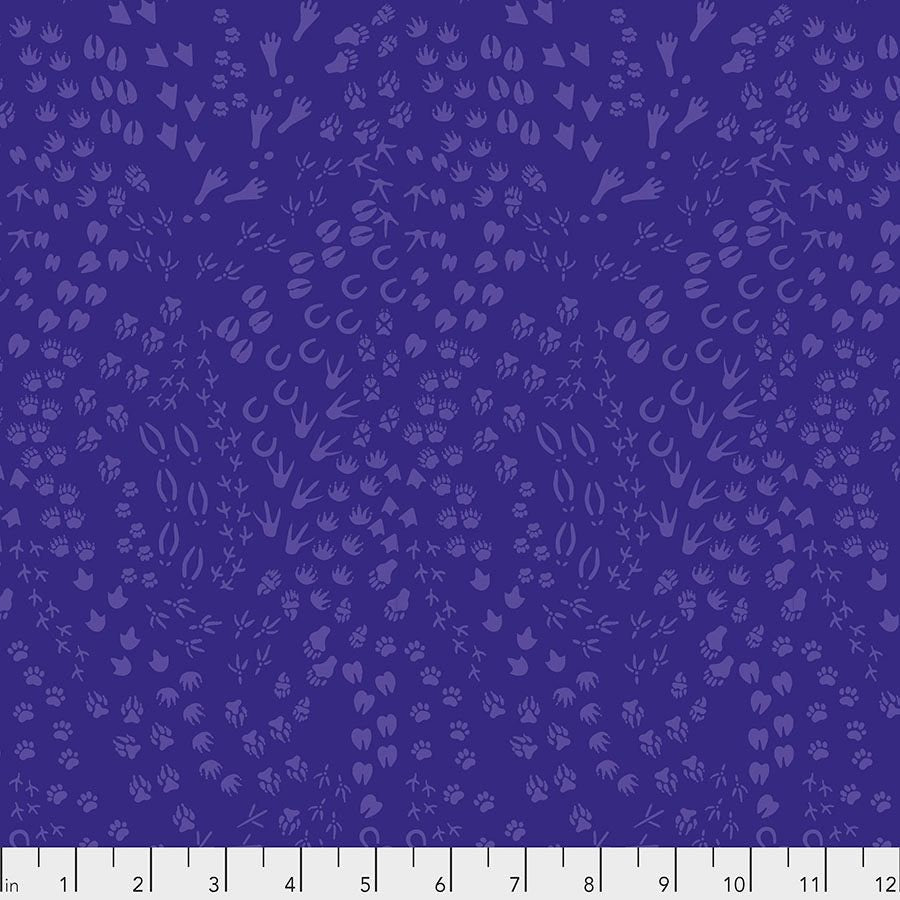 Migration by Lorraine Turner Animal Tracks Purple PWLT022.PURPLE Cotton Woven Fabric