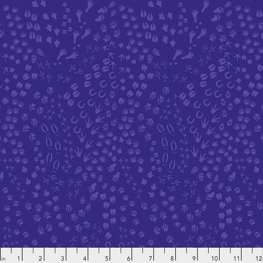 Migration by Lorraine Turner Animal Tracks Purple PWLT022.PURPLE Cotton Woven Fabric