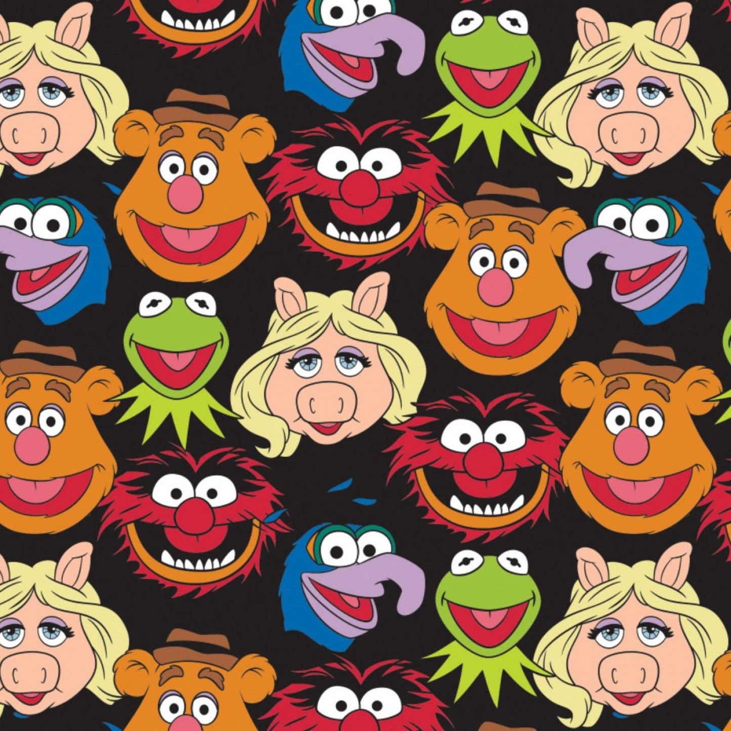 Licensed Disney The Muppets Cast Black 85320101-2 Cotton Woven Fabric