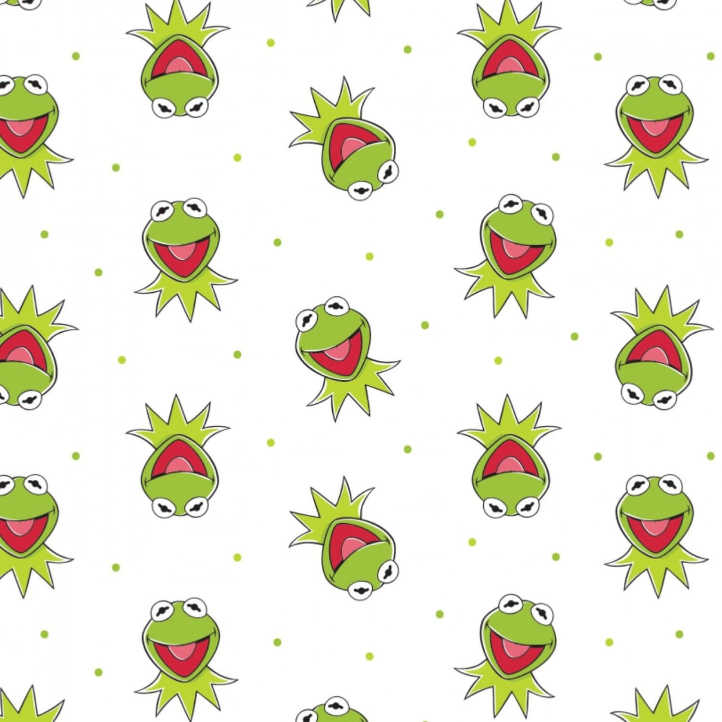 Licensed Disney The Muppets Kermit the Frog White 85320102-1 Cotton Woven Fabric