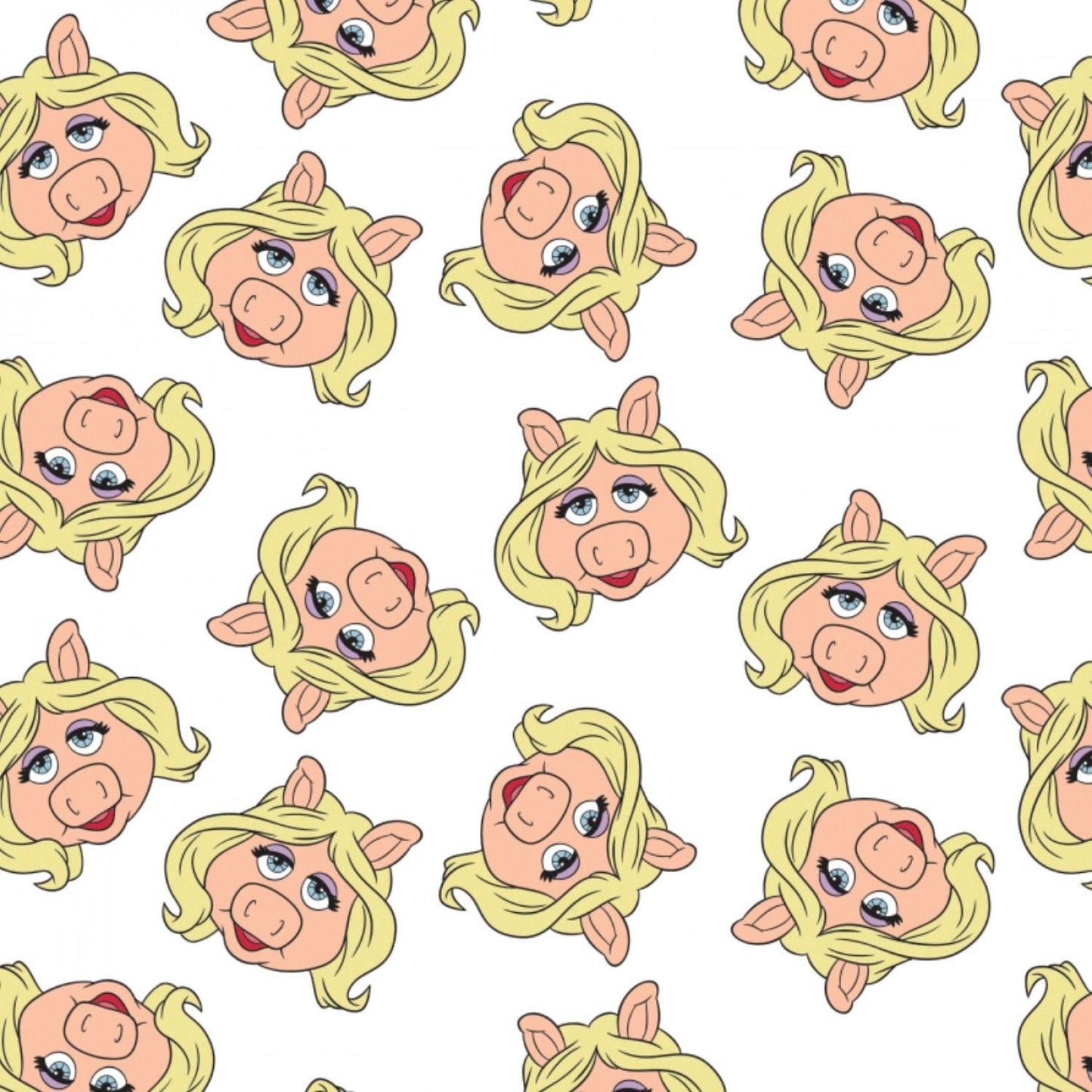 Licensed Disney The Muppets Miss Piggy White 85320103-1 Cotton Woven Fabric