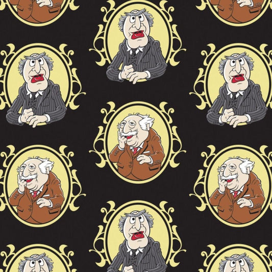 Licensed Disney The Muppets Waldorf & Statler Black 85320106-1 Cotton Woven Fabric