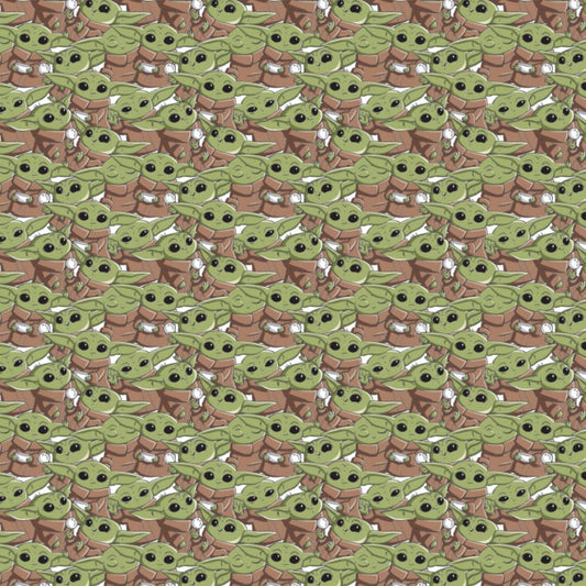 Licensed Star Wars Mandalorian 2 Baby Yoda Poses  73800264-1 Cotton Woven Fabric