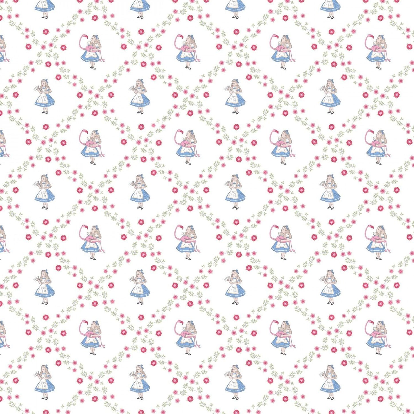 Alice in Wonderland by The V&A Company Alice Floral 2680C-01 Cotton Woven Fabric