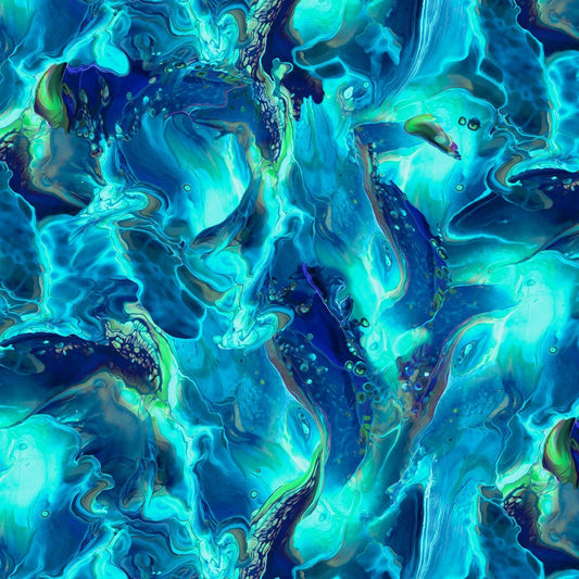 Fluidity 2 by PDR Waves Blue/Teal FLU24310-BT Cotton Woven Fabric