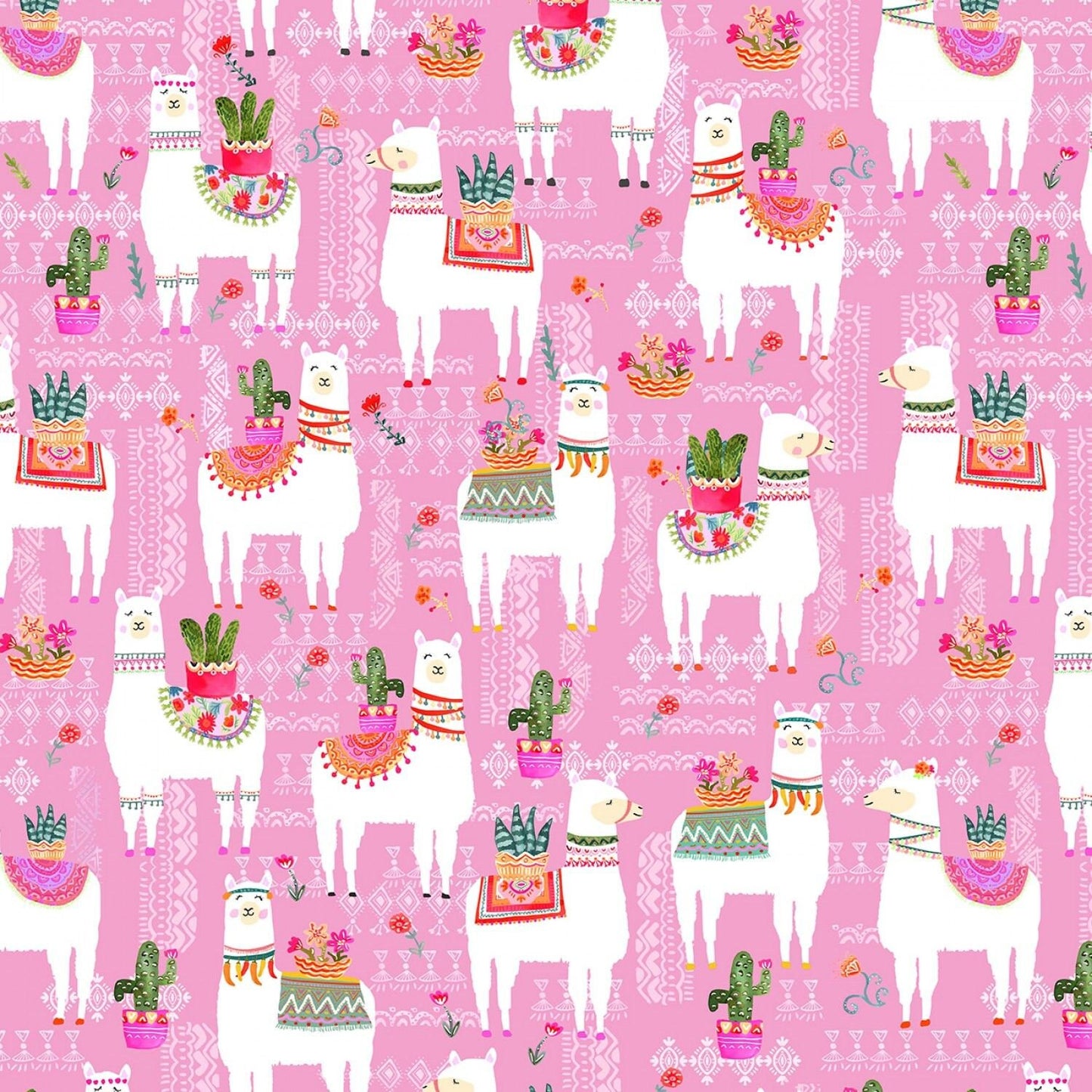 La Vida Loca La Llama Pink CX9416-PINK Cotton Woven Fabric