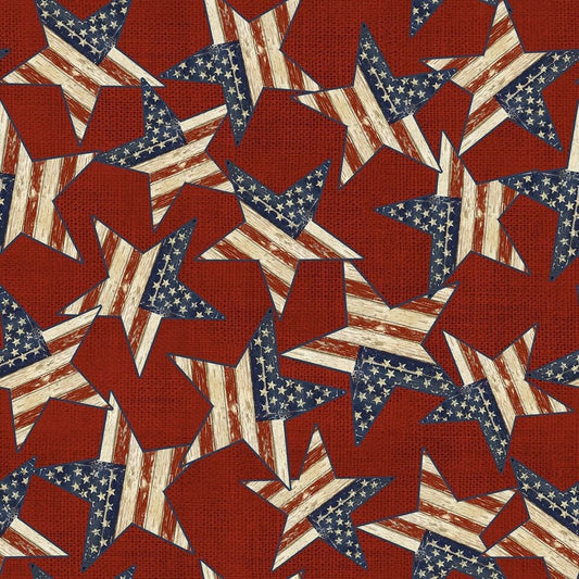 Patriotic Summer by Beth Albert Stars Patriotic Red 17344-RED Cotton Woven Fabric