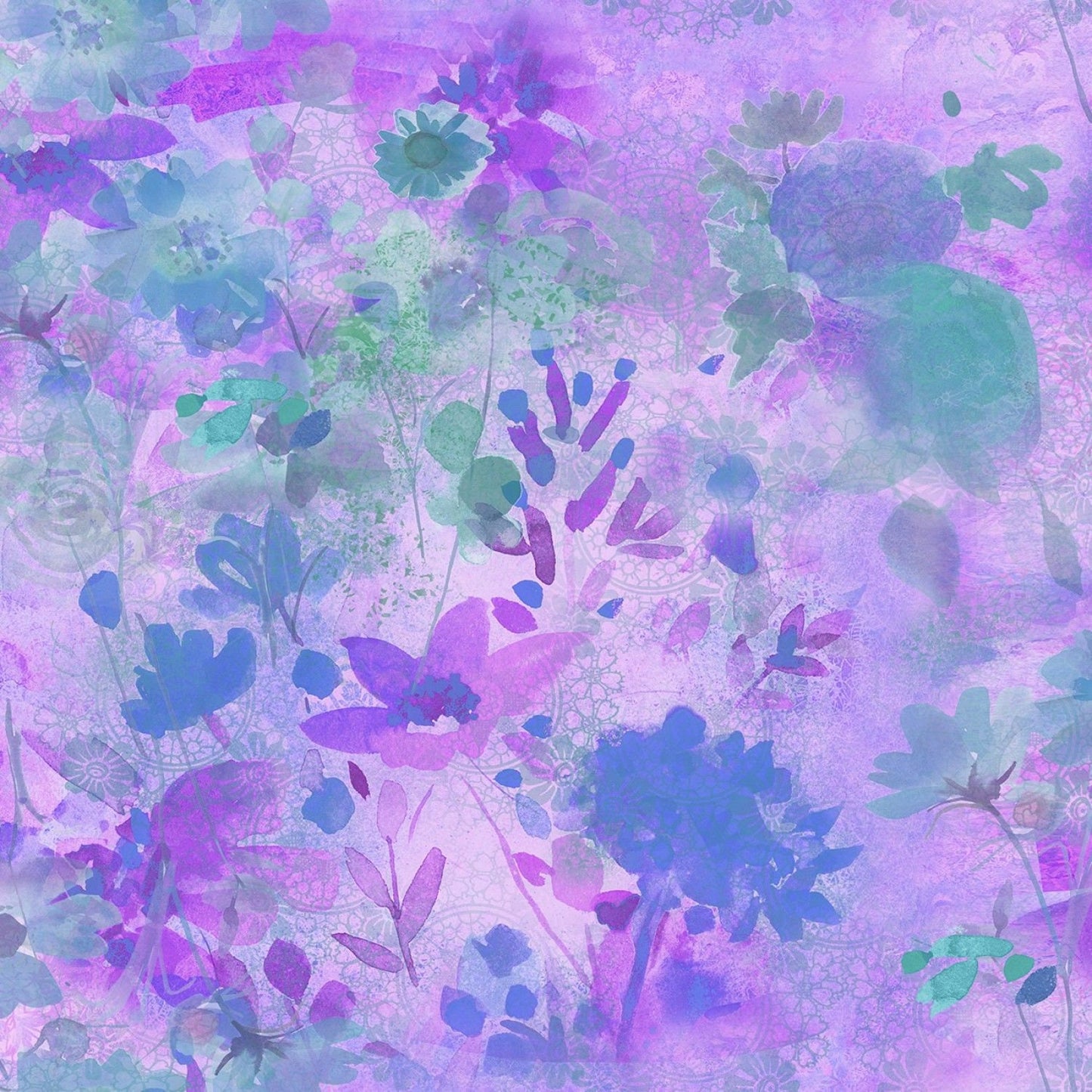 Good Vibes by Sue Zipkin Floral Light Purple Y3119-26 Digitally Printed Cotton Woven Fabric
