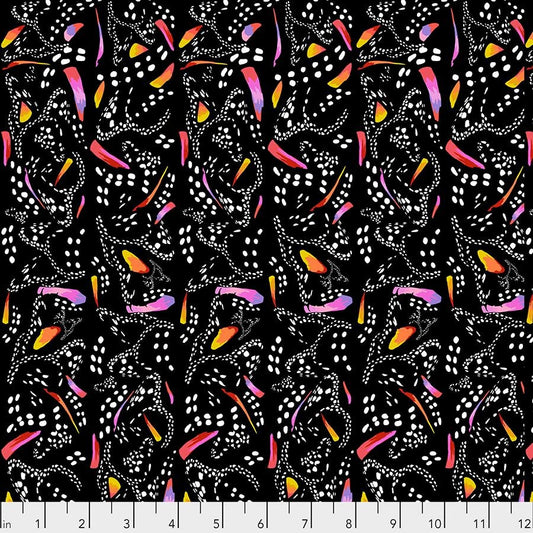 Migration by Lorraine Turner Monarch Stripe Black PWLT020.BLACK Cotton Woven Fabric