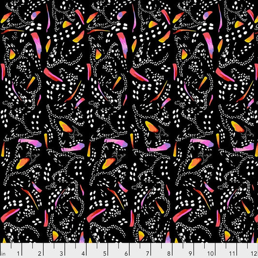 Migration by Lorraine Turner Monarch Stripe Black PWLT020.BLACK Cotton Woven Fabric