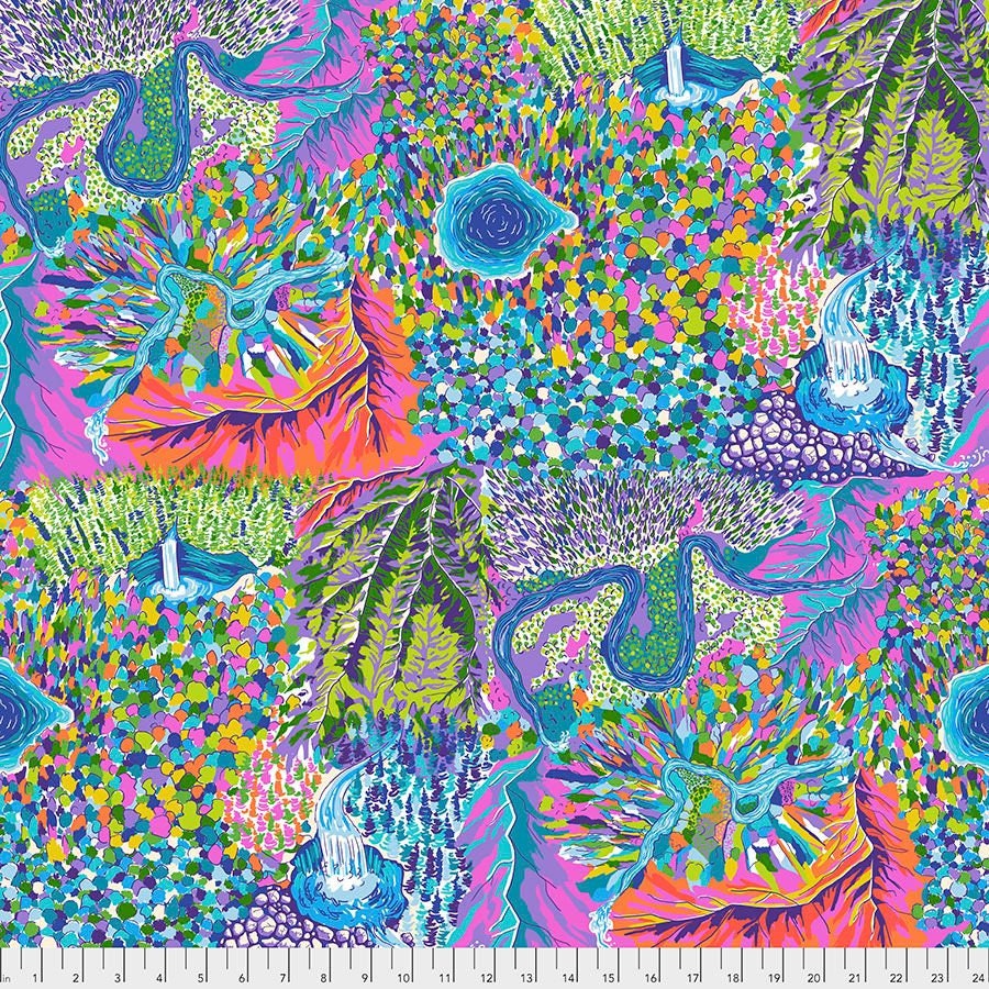 Migration by Lorraine Turner Overhead Terrain PWLT015.MULTI Cotton Woven Fabric