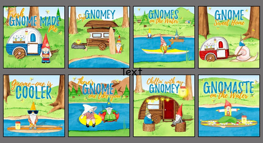 Hangin' With My Gnomies by Hugo Edwins 24" Block Cut 1443-70 Cotton Woven Panel