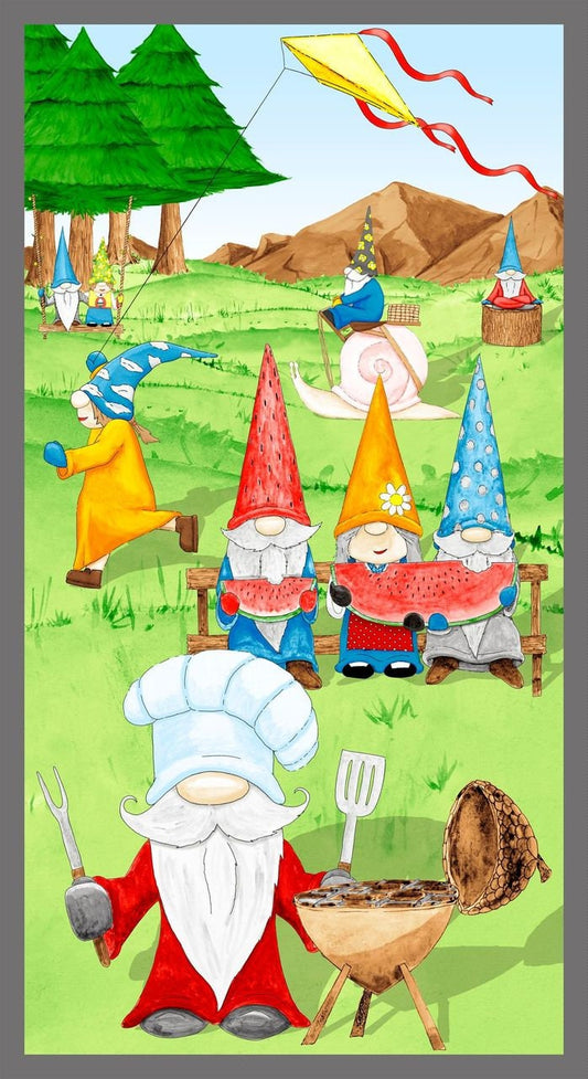 Hangin' With My Gnomies by Hugo Edwins 24" Panel 1447P-66 Cotton Woven Fabric Panel