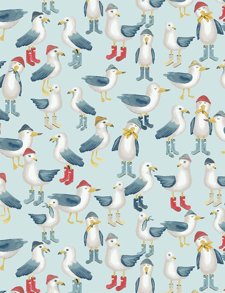 Hook Line & Sinker Flock Of Seagulls Skylight STELLA-1647 Cotton Woven Fabric