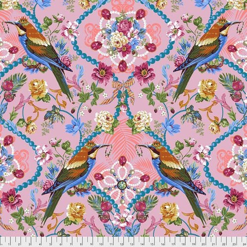 Jardin de la Reine by Odile Bailloeul The Queen's Jewels Rose PWOB034.ROSE Cotton Woven Fabric