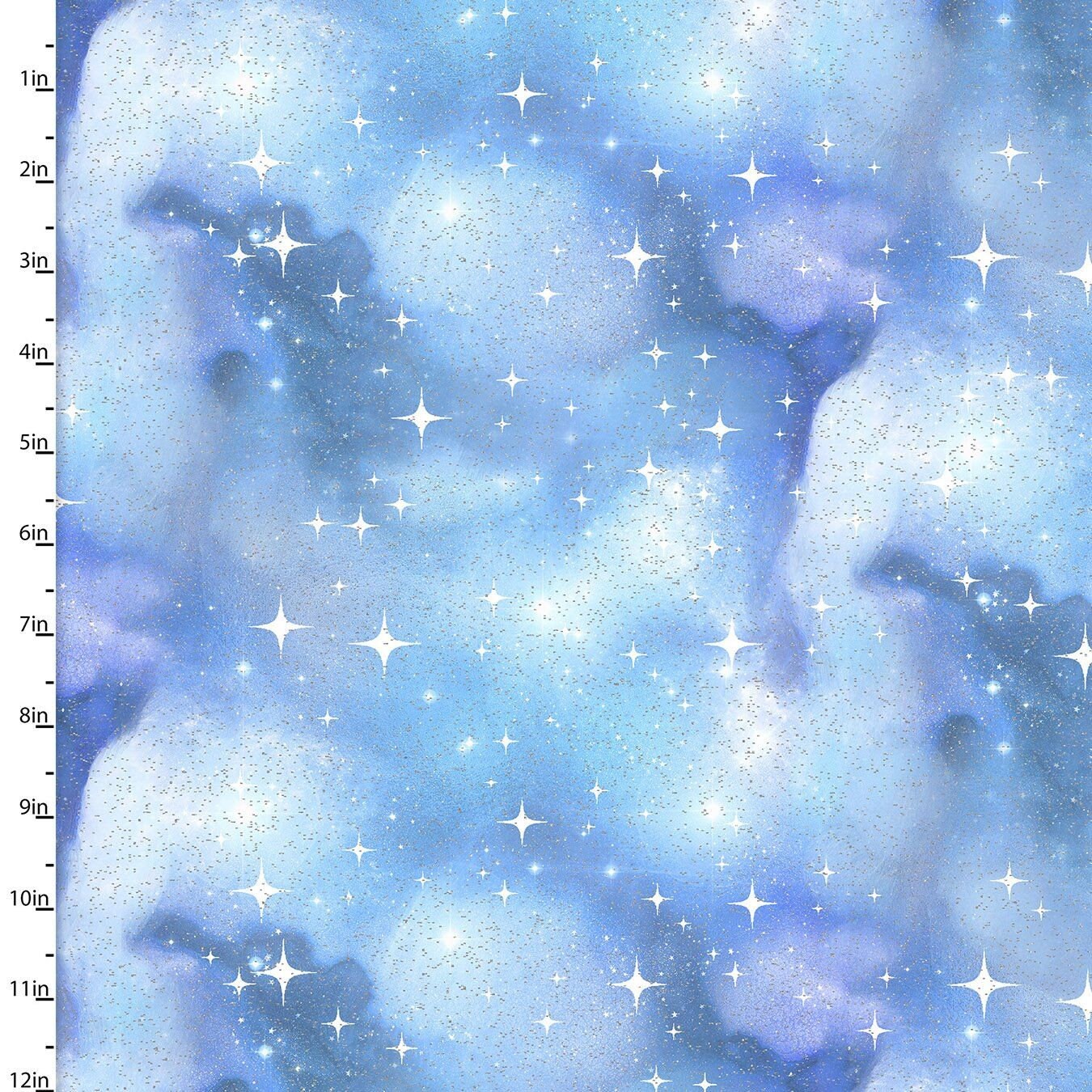 Magical Galaxy Civil Turquoise w/Glitter 17169-BLU Cotton Woven Fabric