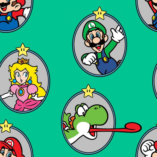Licensed Nintendo Super Mario Badge 705676470715 Cotton Woven Fabric
