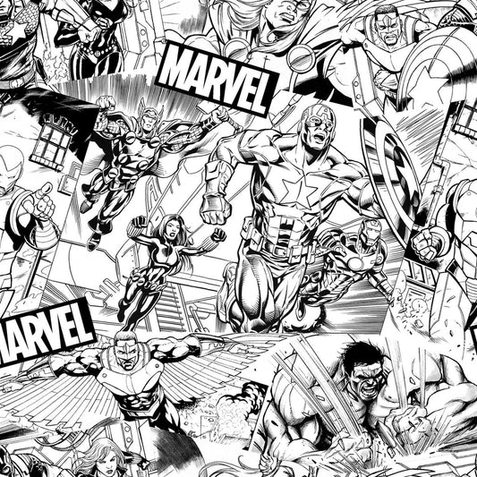 Licensed Marvel Avengers Sketch 73228A620715 Cotton Woven Fabric