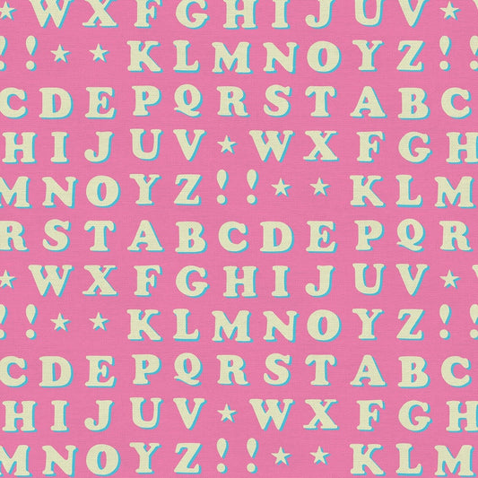 Let the Good Times Roll by Lysa Flower Collection Love Letters Pink 120-21759 Cotton Woven Fabric