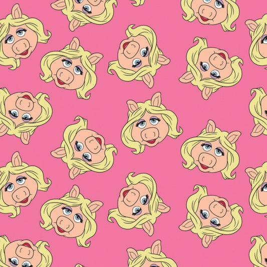 Licensed Disney The Muppets Miss Piggy Pink 85320103-2 Cotton Woven Fabric