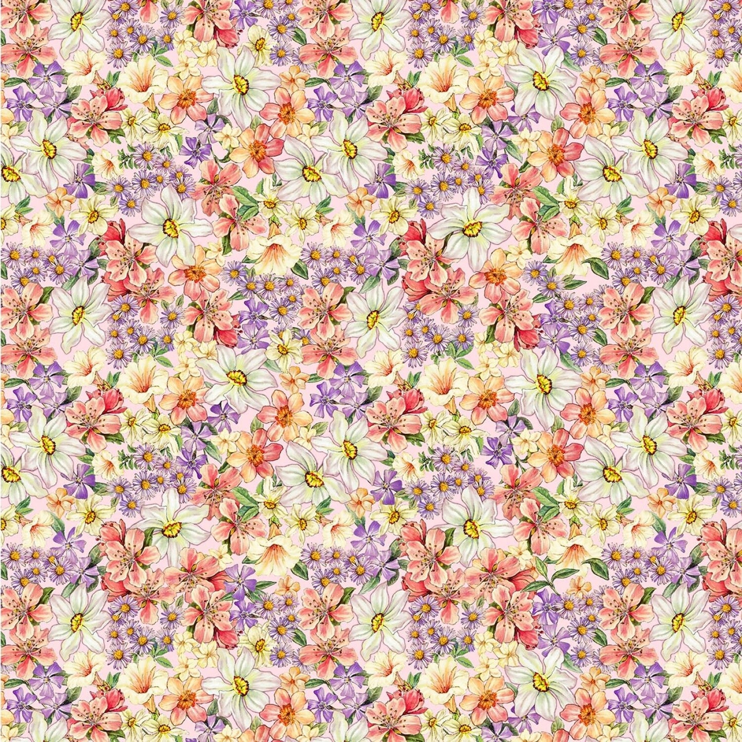Songs of the Flower Fairies Garden of the Fairies Pink DDC9273-PINK Cotton Woven Fabric