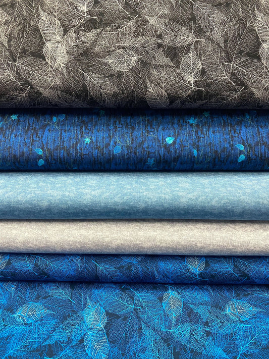 Midnight Woods Texture Blue MIWO4351-B Cotton Woven Fabric