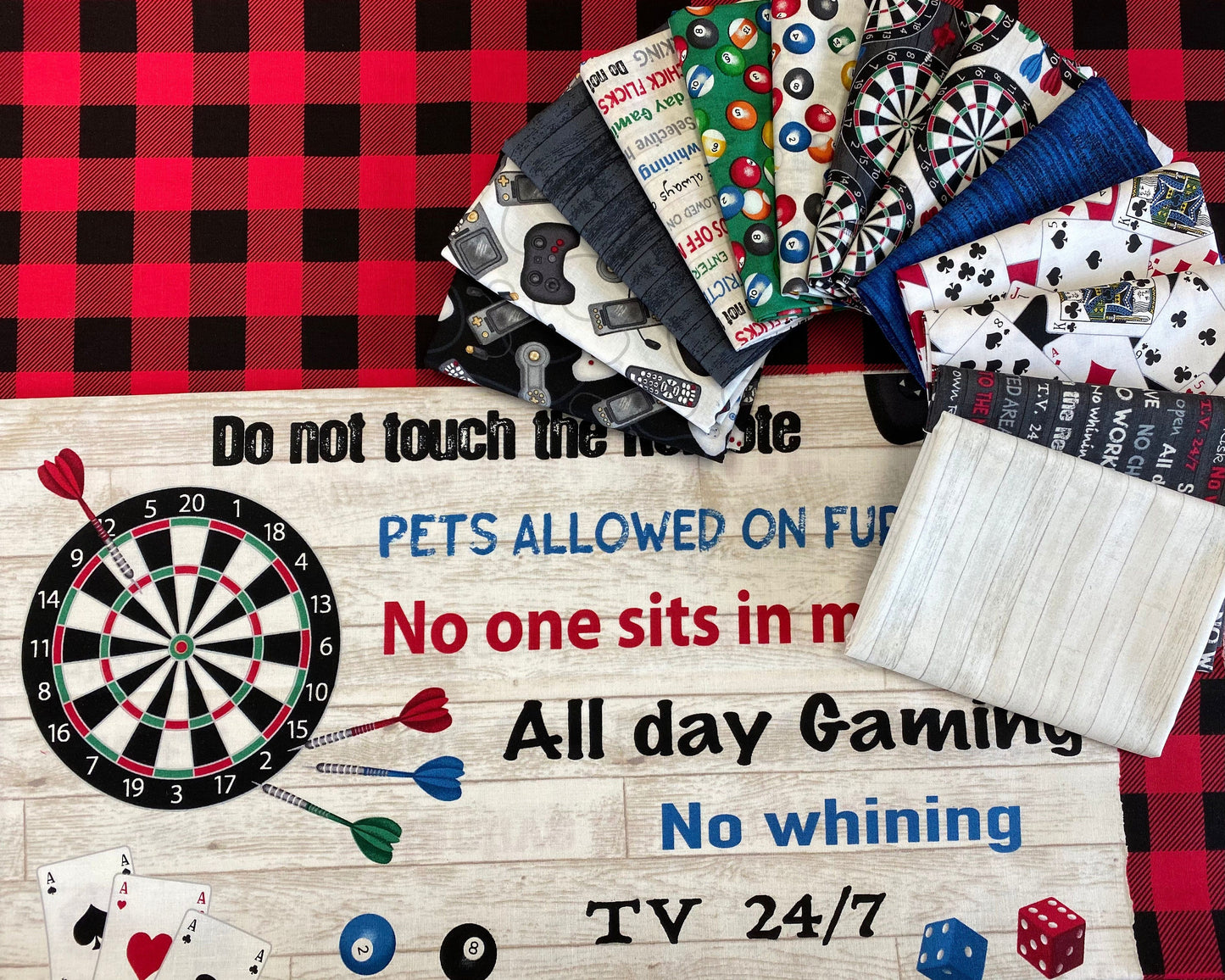 Man Cave by Rosemarie Lavin Playing Cards 52411-1 Cotton Woven Fabric