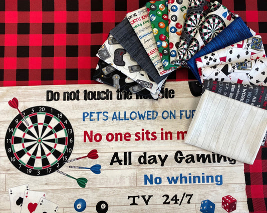 Man Cave by Rosemarie Lavin Dart Board 52413-4 Cotton Woven Fabric
