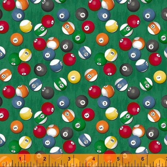 Man Cave by Rosemarie Lavin Billiard Balls 52412-3 Cotton Woven Fabric