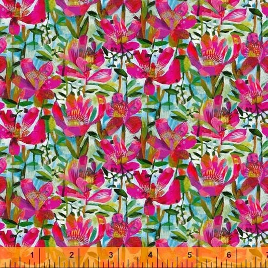 Alfie by Este MacLeod Summer Roses Fuchsia 52296D-1 Digitally Printed Cotton Woven Fabric