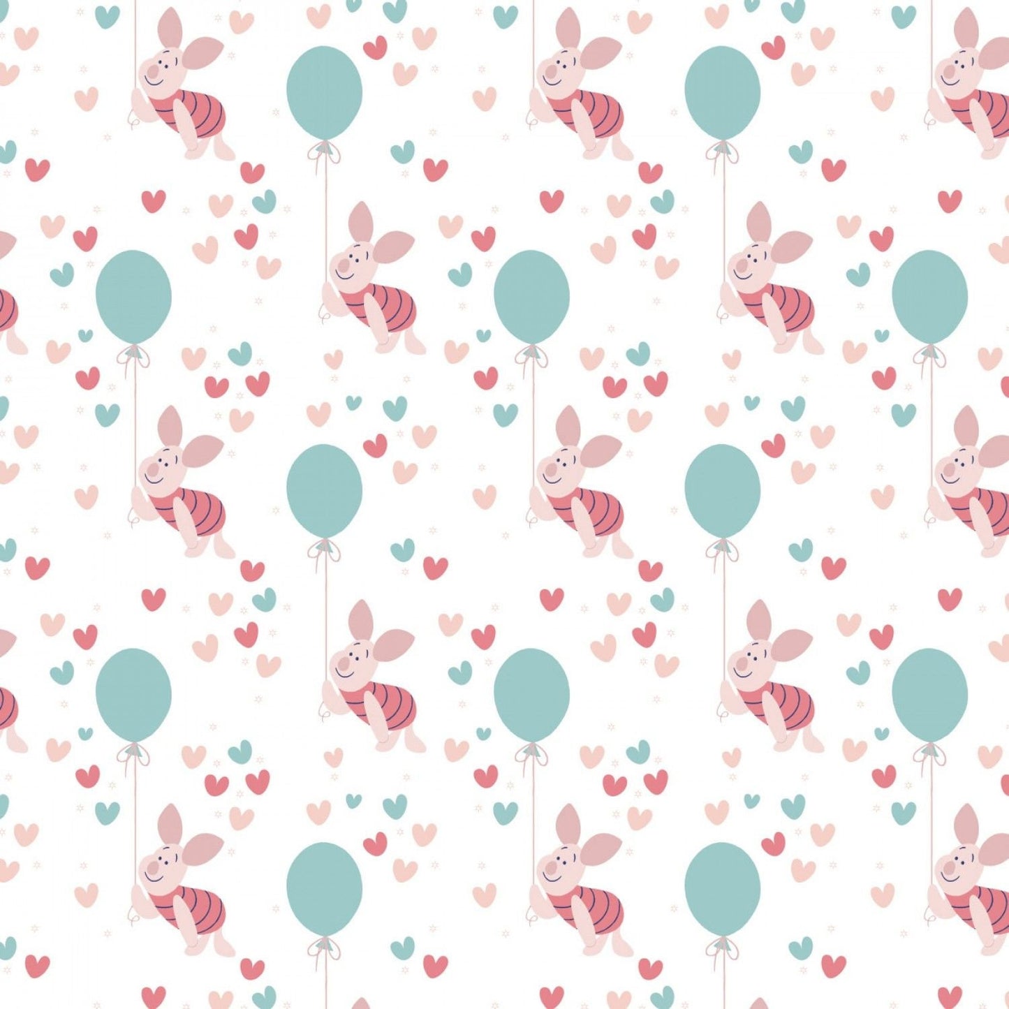 Licensed Disney Winnie the Pooh Choose Happy Piglet Balloon White 85430522-1 Cotton Woven Fabric