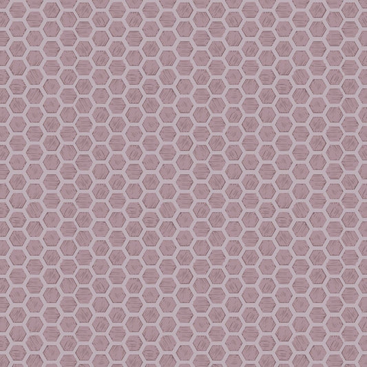 Queen Bee Honeycomb on Mid Lilac A501.3 Cotton Woven Fabric