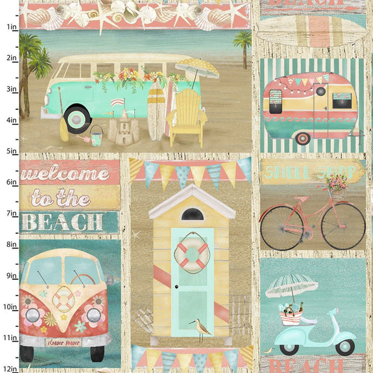 Beach Travel by Beth Albert Patch Multi 17338-MLT Cotton Woven Fabric