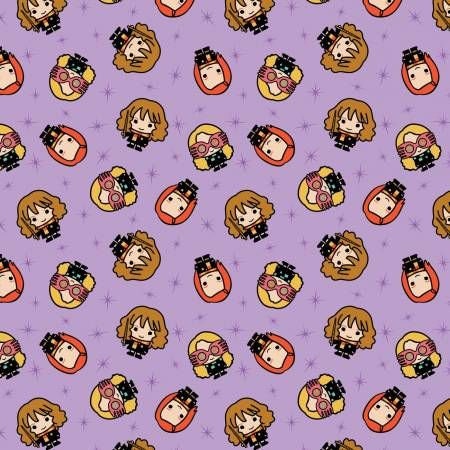 Licensed Harry Potter Kawaii Girl Toss Purple 23800674-4 Cotton Woven Fabric