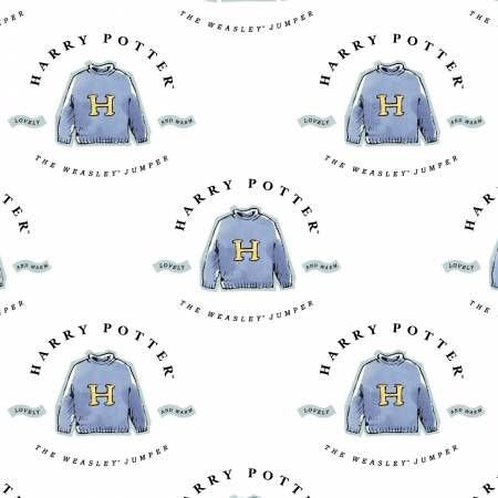 Licensed Harry Potter Watercolor Sweater White 23800527-1 Cotton Woven Fabric