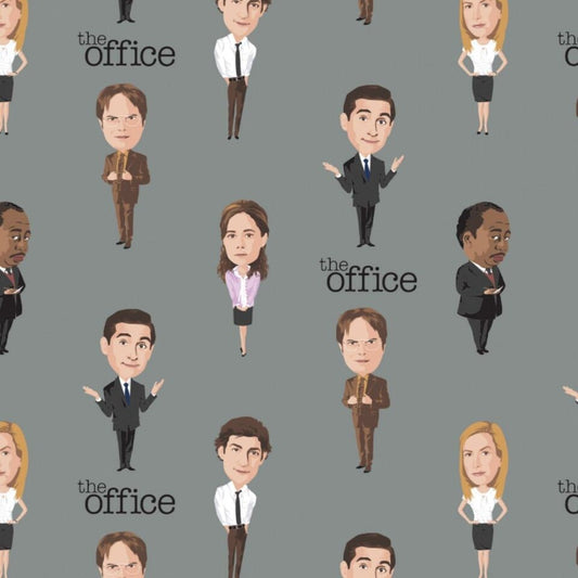 Licensed The Office Staff Grey 96090201-2 Cotton Woven Fabric