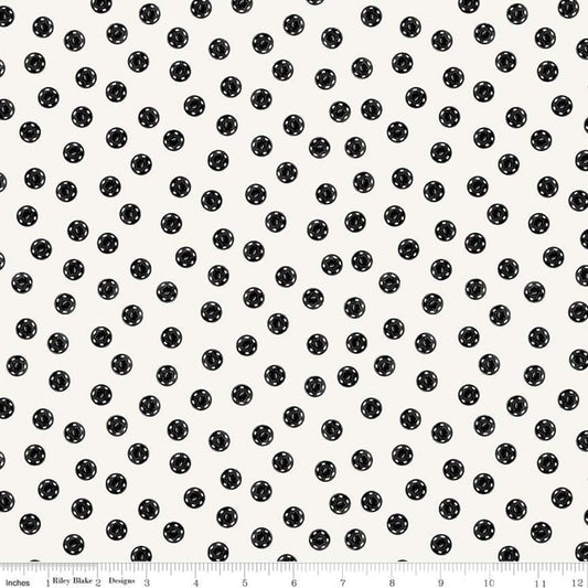Old Made by J. Wecker Frisch Snap Dots White C10596-WHITE Cotton Woven Fabric