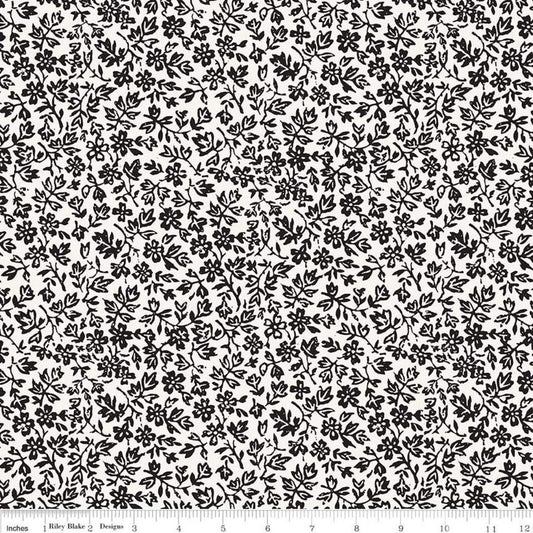 Old Made by J. Wecker Frisch Wallflower White C10598-WHITE Cotton Woven Fabric