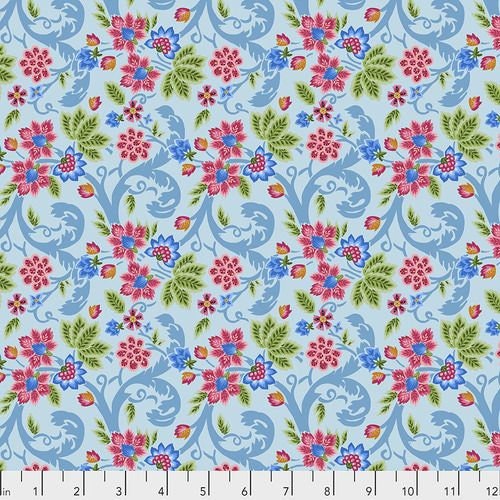 Jardin de la Reine by Odile Bailloeul Exotic Voyage Sky PWOB036.SKY Cotton Woven Fabric