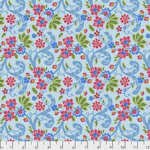 Jardin de la Reine by Odile Bailloeul Exotic Voyage Sky PWOB036.SKY Cotton Woven Fabric