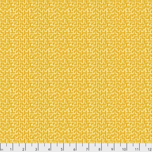 Jardin de la Reine by Odile Bailloeul Palace Maze Gold PWOB043.GOLD Cotton Woven Fabric