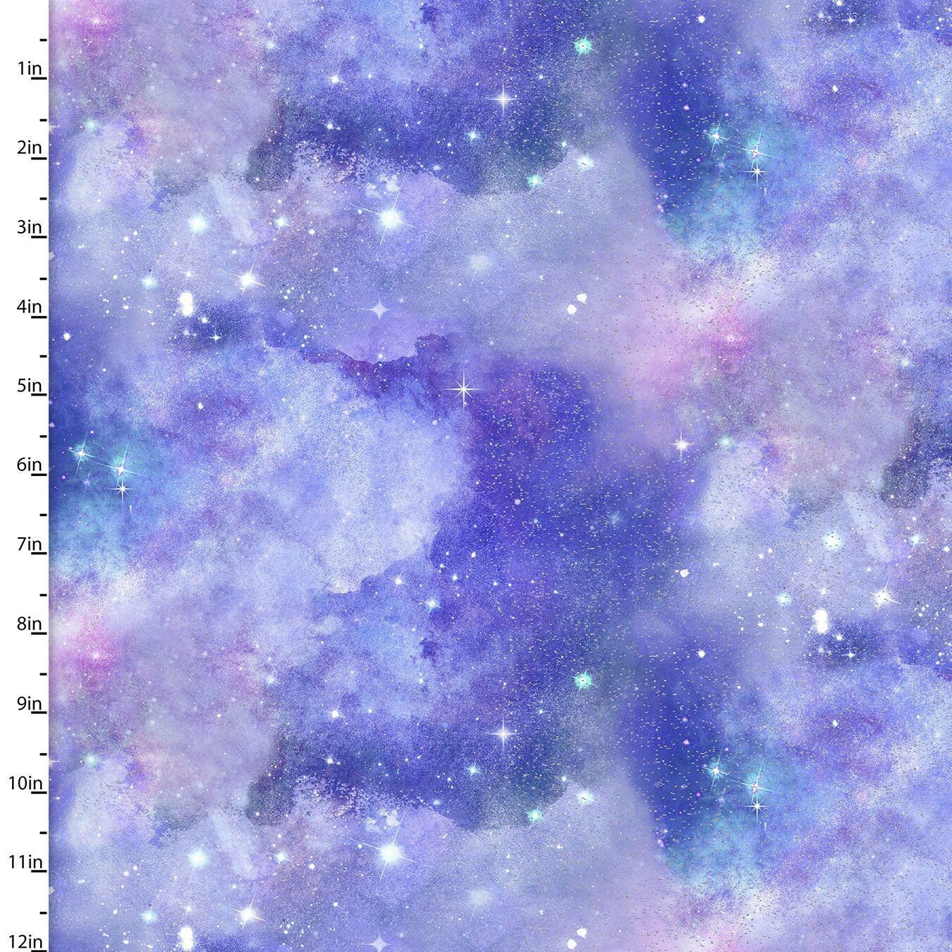 Magical Galaxy Sky Purple w/Glitter 17165-PUR Cotton Woven Fabric