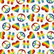 Peace, Love & Pride by Designs by Lisa K, LLC AZB-74579-1 WHITE Cotton Woven Fabric