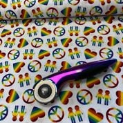 Peace, Love & Pride by Designs by Lisa K, LLC AZB-74579-1 WHITE Cotton Woven Fabric