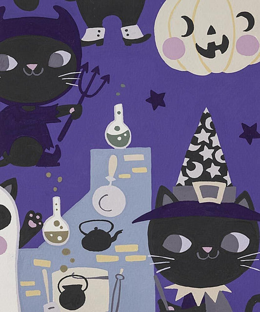 Haunted House Costume Kitty Blue Purple 8829c Cotton Woven Fabric